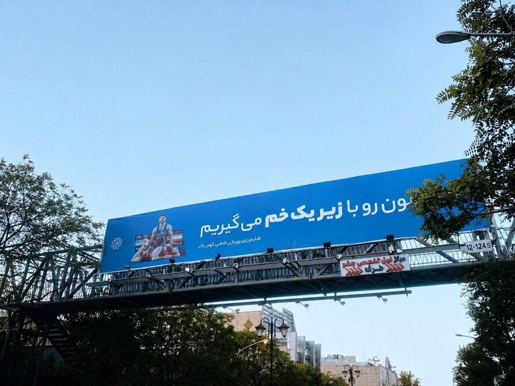 حق مون رو با زیر یک خم می‌گیریم| پیام پهلوانی تابلوهای شهری