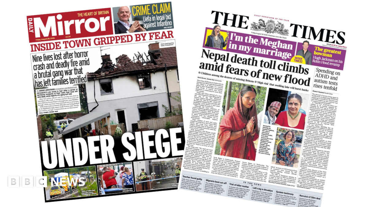 The Papers: 'Town gripped by fear' and 'Nepal death toll climbs'