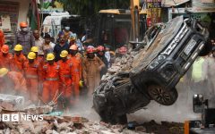 Dozens feared trapped in collapsed building in Delhi