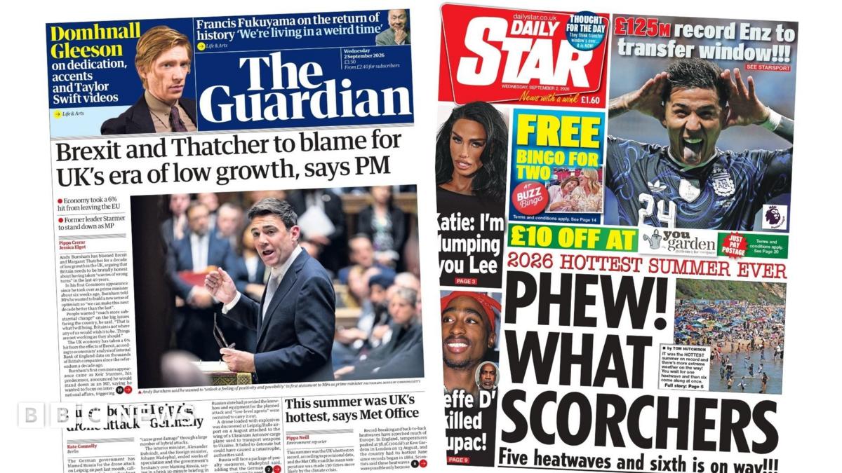 The Papers: 'Brexit and Thatcher to blame' and 'Hottest summer ever'