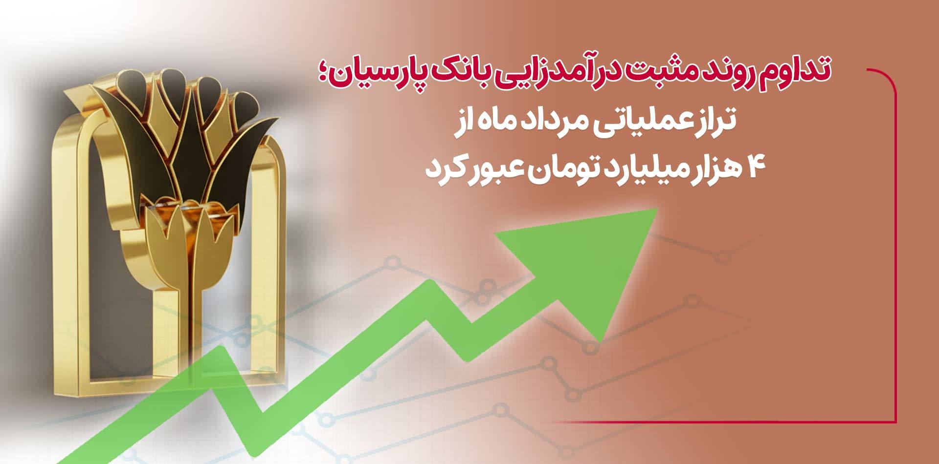 تداوم روند مثبت درآمدزایی بانک پارسیان؛ تراز عملیاتی مرداد ماه از4 هزار میلیارد تومان عبور کرد