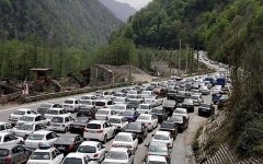 جاده هراز مسدود شد؛ ترافیک سنگین در محورهای شمالی/ بارش باران و مه‌گرفتگی در جاده‌های ۴ استان