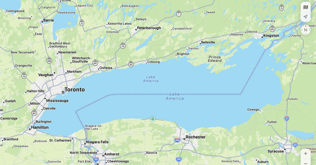 Apple Maps follows Google in renaming Lake Ontario