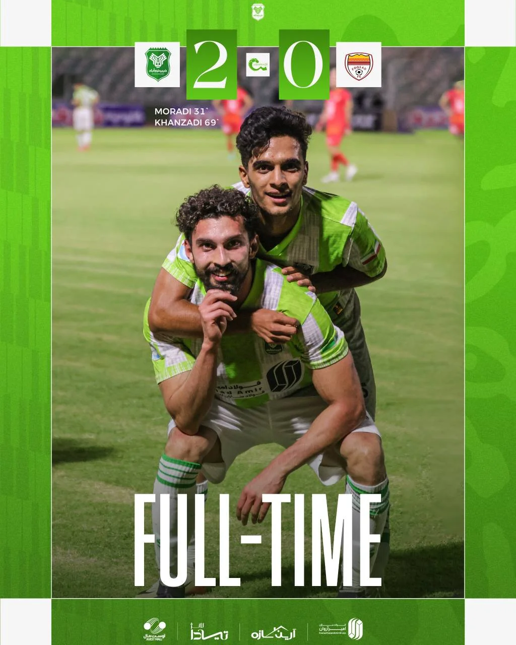 خیبر 2-0 فولاد؛ غریو طوفان سبز در خرم‌آباد وقتی والی تماشایی عیسی، پلنگ‌های خوزستان را زمین‌گیر کرد