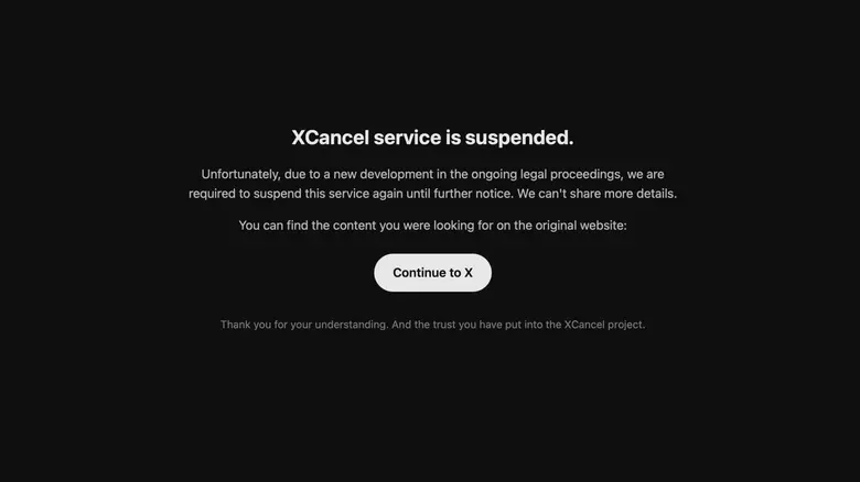 تهدید حقوقی ایکس Nitter و XCancel را از کار انداخت
