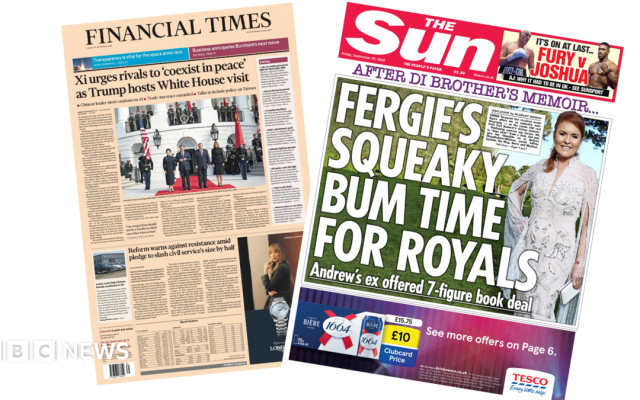 The Papers: 'Xi urges rivals to coexist in peace' and 'It's on at last'