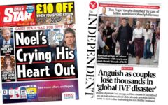 The Papers: 'Noel's crying his heart out' and 'global IVF disaster'