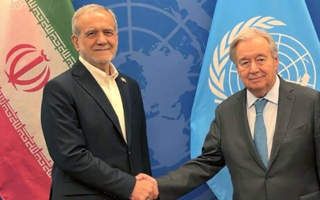 رئیس جمهور با دبیرکل سازمان ملل دیدار و گفت‌و‌گو کرد