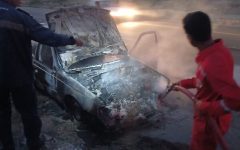 آتش‌سوزی خودروی سواری در جاسک مهار شد