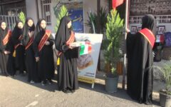 برگزاری جشن پرچم در دبیرستان دخترانه شهید احمد عباسی عباس‌آباد