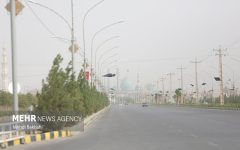 وزش باد و گردوخاک در قم ادامه دارد