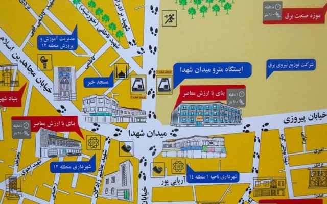 جاذبه‌های گردشگری تهران روی نقشه مترو