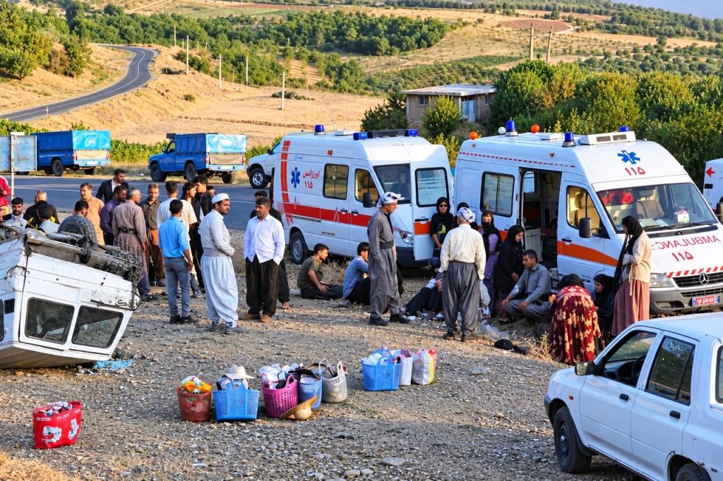واژگونی لندکروز در محور پیرانشهر ــ میرآباد ۱۶ مصدوم برجای گذاشت