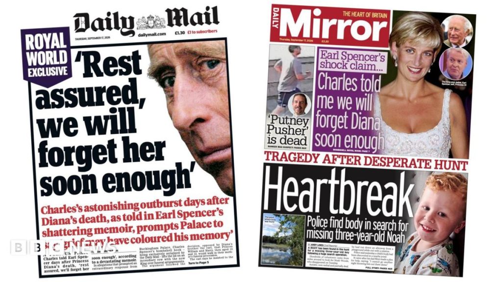 The Papers: King's 'astonishing outburst' and 'heartbreak' after search for missing Noah