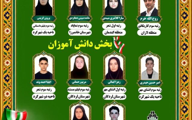 درخشش دانش‌آموزان و فرهنگیان چهارمحال و بختیاری در کشور/ ثبت ۱۱ عنوان برگزیده کشوری
