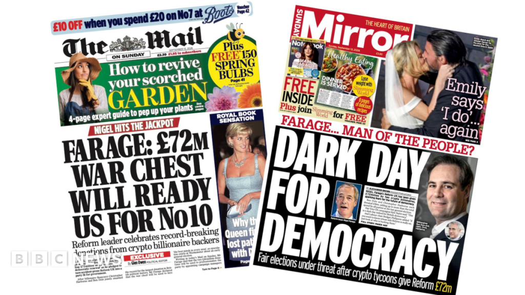 The Papers: 'Nigel hits the jackpot' and 'Dark day for democracy'