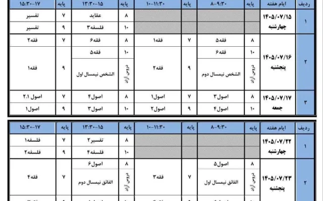 برنامه امتحانات فوق‌العاده طلاب سطوح عالی حوزه علمیه قم اعلام شد