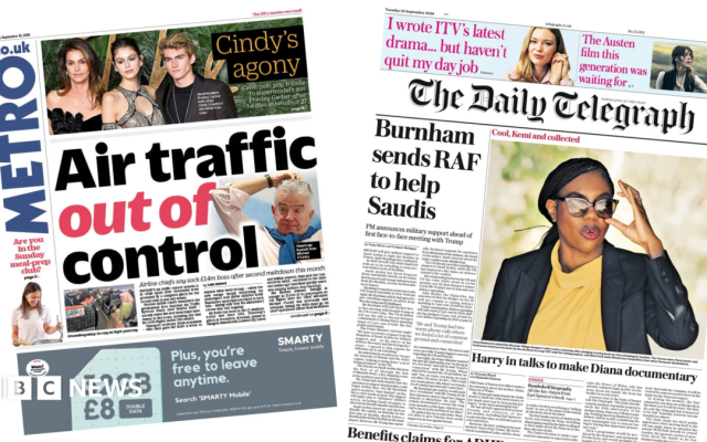 The Papers: 'Air traffic out of control' and 'RAF to help Saudis'