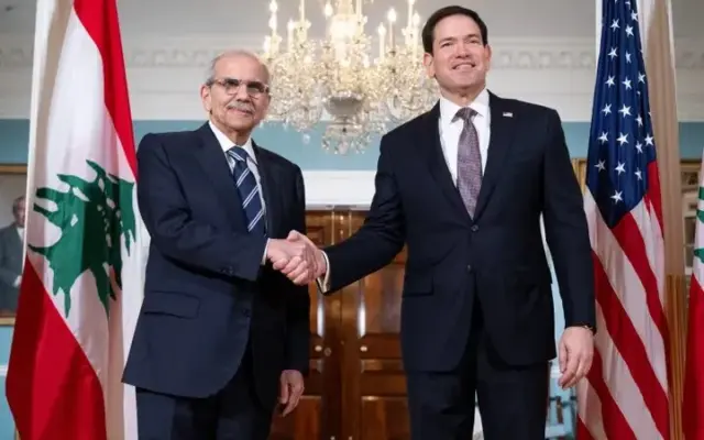 دیدار وزیر خارجه آمریکا و نخستوزیر لبنان در واشنگتن