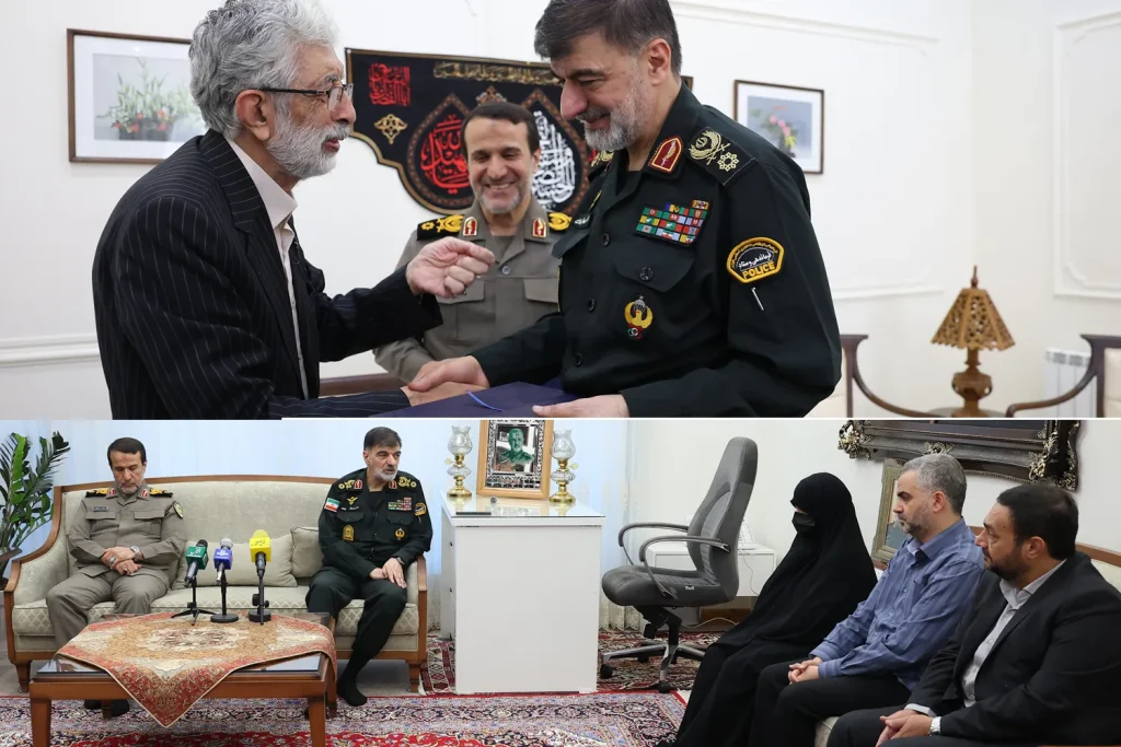 سردار رادان و سردار کارگر با خانواده شهیدان حدادعادل و سپهبد پاکپور دیدار کرد