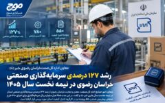رشد ۱۲۷ درصدی سرمایه‌گذاری صنعتی خراسان رضوی در نیمه نخست سال ۱۴۰۵