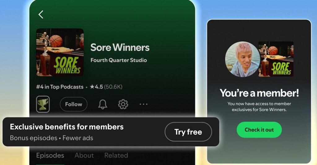 Spotify’s new podcast memberships let you pay for extra perks