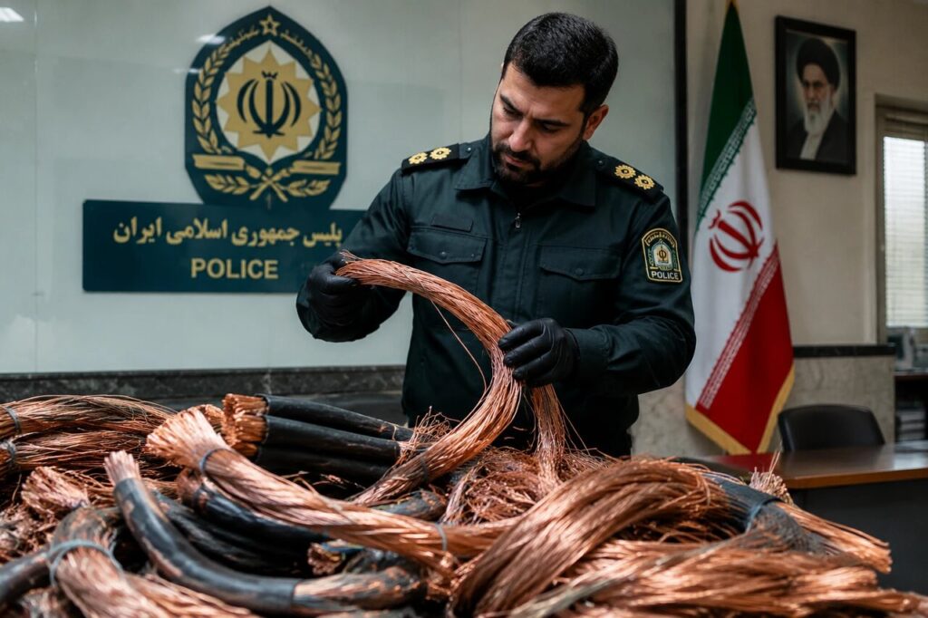 تیراندازی پلیس سمیرم برای توقف کامیونت فراری؛۶۰۰ کیلوگرم مس کشف شد