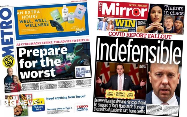 The Papers: 'Prepare for the worst' and 'Covid report fallout'
