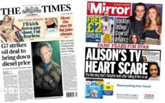 The Papers: 'G7 strikes oil deal' and 'Alison's TV heart scare'