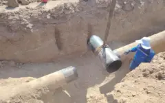 رفع نشت خط لوله ۱۶ اینچ بدون قطعی گاز مشترکان