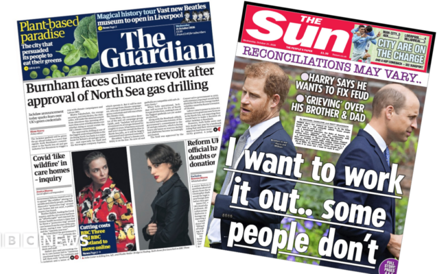 The Papers: 'Burnham faces climate revolt' and 'Harry wants to fix feud'