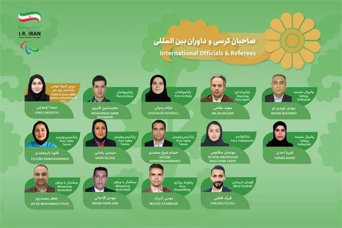 معرفی صاحبان کرسی و داوران بین المللی مدعو ایرانی حاضر در بازیهای پاراآسیایی آیچی-ناگویا