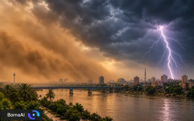 هشدار زرد هواشناسی؛ احتمال رگبار و رعدوبرق و گردوغبار در خوزستان