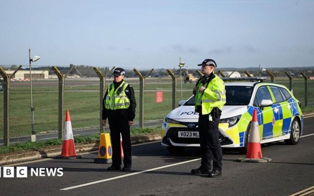 Two re-arrested on suspicion of assisting Iran intelligence after RAF Fairford incident