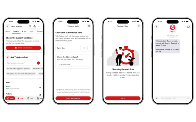 Yelp can now call on your behalf to check wait times at a restaurant