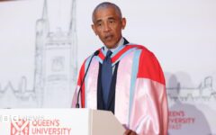 Obama receives honorary degree from Queen's University Belfast